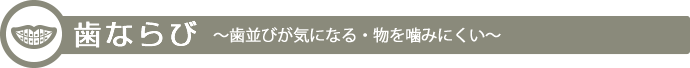 矯正歯科 歯並びが気になる・物を噛みにくい