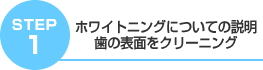 ホワイトニングについての説明　歯の表面をクリーニング